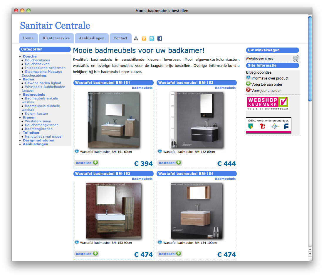 sanitair-centrale.nl - Bestel bij ons uw sanitair en u bent verzekerd van kwaliteit tegen een scherpe prijs.