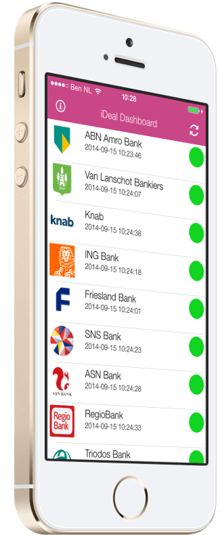 iDeal Dashboard - iDeal status meldingen op iPhone en iPad